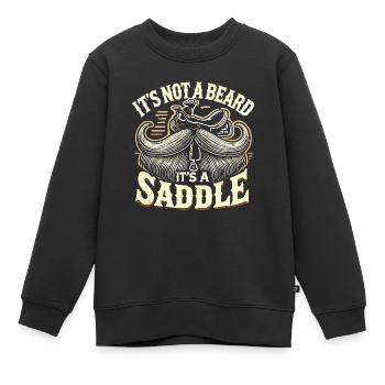 Es ist kein Bart, es ist ein Sattel - Kinder Premium Organic Sweatshirt - Schwarz - Vorne - AI Model Kid Female (0cm)