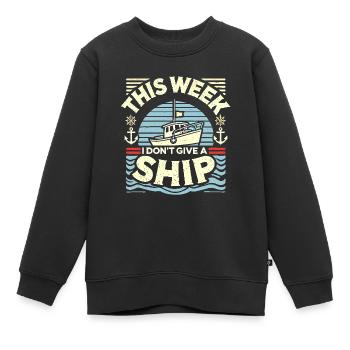 Diese Woche schenke ich kein Schiff - Kinder Premium Organic Sweatshirt - Schwarz - Vorne - AI Model Kid Female (0cm)