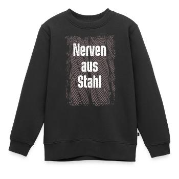 Nerven aus Stahl - Kinder Premium Organic Sweatshirt - Schwarz - Vorne - AI Model Kid Female (0cm)