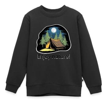 TENTES DANS LES BOIS - Sweat Premium enfant bio - noir - Devant - AI Model Kid Female (0cm)