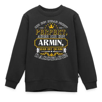 ARMIN drôle pour la journée du nom avec le nom du nom - Sweat Premium enfant bio - noir - Devant - AI Model Kid Female (0cm)