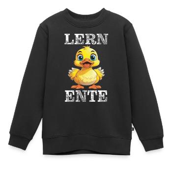 LERN ENTE - Kinder Premium Organic Sweatshirt - Schwarz - Vorne - AI Model Kid Female (0cm)