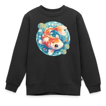 Koi Koi Carpe - Sweat Premium enfant bio - noir - Devant - AI Model Kid Female (0cm)