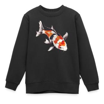 Koi Koi Carpe - Sweat Premium enfant bio - noir - Devant - AI Model Kid Female (0cm)