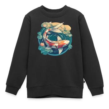 Koi Koi Carpe - Sweat Premium enfant bio - noir - Devant - AI Model Kid Female (0cm)