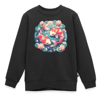 Koi Koi Carpe - Sweat Premium enfant bio - noir - Devant - AI Model Kid Female (0cm)