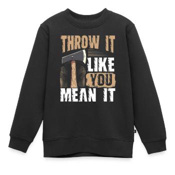 Lancer de hache Lanceur de hache Lancer de hache - Sweat Premium enfant bio - noir - Devant - AI Model Kid Female (0cm)