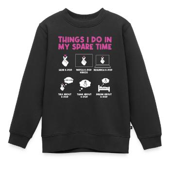 Dinge, Die Ich In Meiner Freizeit Mache: K-Pod - Kinder Premium Organic Sweatshirt - Schwarz - Vorne - AI Model Kid Female (0cm)