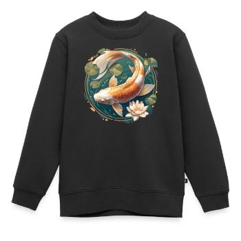 Koi Koi Carpe - Sweat Premium enfant bio - noir - Devant - AI Model Kid Female (0cm)