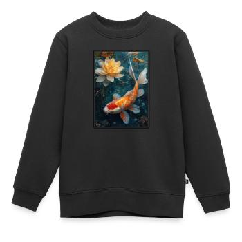 Koi Koi Carpe - Sweat Premium enfant bio - noir - Devant - AI Model Kid Female (0cm)