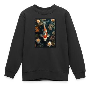 Koi Koi Carpe - Sweat Premium enfant bio - noir - Devant - AI Model Kid Female (0cm)