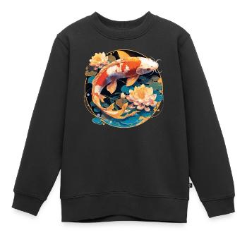 Koi Koi Carpe - Sweat Premium enfant bio - noir - Devant - AI Model Kid Female (0cm)