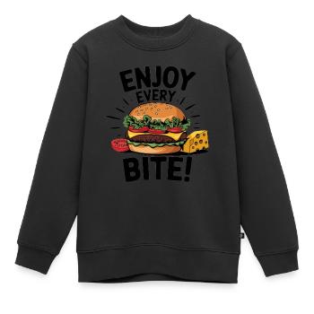 HAMBURGERS - Sweat Premium enfant bio - noir - Devant - AI Model Kid Female (0cm)