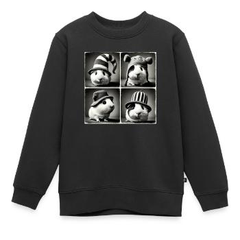 Meerschweinchen Selfie Lustige Hüte Vintage Fotoshooting A - Kinder Premium Organic Sweatshirt - Schwarz - Vorne - AI Model Kid Female (0cm)