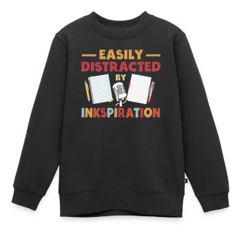 Poésie Slam Encre Stimulation Slam Poésie - Sweat Premium enfant bio - noir - Devant - AI Model Kid Female (0cm)