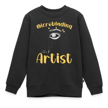 Artiste des cils Amant des cils - Sweat Premium enfant bio - noir - Devant - AI Model Kid Female (0cm)