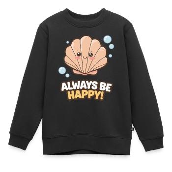 MUSCHEL - Kinder Premium Organic Sweatshirt - Schwarz - Vorne - AI Model Kid Female (0cm)