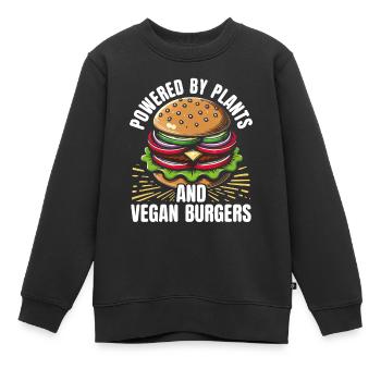Vegetarischer Burger Veganer Burger Veggie-Burger - Kinder Premium Organic Sweatshirt - Schwarz - Vorne - AI Model Kid Female (0cm)