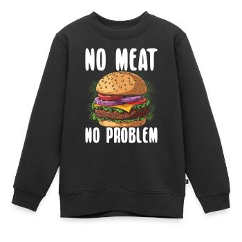 Vegetarischer Burger Veganer Burger Veggie-Burger - Kinder Premium Organic Sweatshirt - Schwarz - Vorne - AI Model Kid Female (0cm)