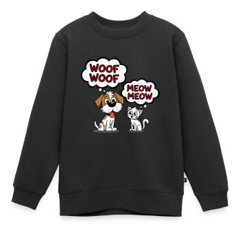 ANIMAUX DE COMPAGNIE MIGNONS - Sweat Premium enfant bio - noir - Devant - AI Model Kid Female (0cm)
