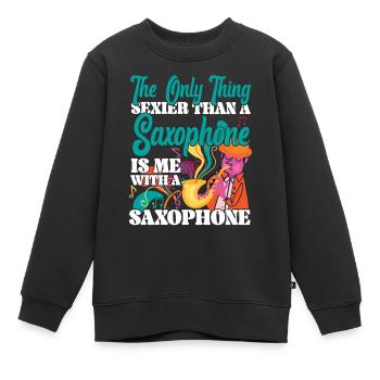 Les saxophones : la seule chose plus sexy - Sweat Premium enfant bio - noir - Devant - AI Model Kid Female (0cm)