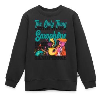Les saxophones : la seule chose plus sexy - Sweat Premium enfant bio - noir - Devant - AI Model Kid Female (0cm)
