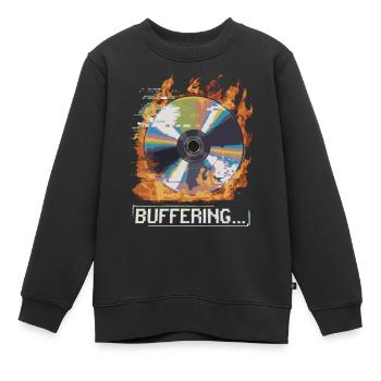 Tampon... Flamingo Glitched CD Design rétro - Sweat Premium enfant bio - noir - Devant - AI Model Kid Female (0cm)