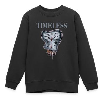 Timeless für Zeitlose Menschen - Kinder Premium Organic Sweatshirt - Schwarz - Vorne - AI Model Kid Female (0cm)