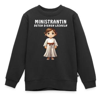 SERVANT D’AUTEL PRIANT SERVANT SOURIRE - Sweat Premium enfant bio - noir - Devant - AI Model Kid Female (0cm)
