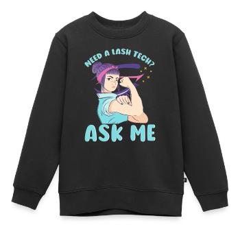 Artiste de cils Amateur de cils a besoin de vous - Sweat Premium enfant bio - noir - Devant - AI Model Kid Female (0cm)