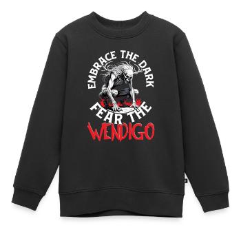 Kryptide Cryptide Étreindre Les Ténèbres Peur Le Wendigo - Sweat Premium enfant bio - noir - Devant - AI Model Kid Female (0cm)