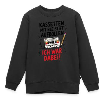 Kassetten Retro - Kinder Premium Organic Sweatshirt - Schwarz - Vorne - AI Model Kid Female (0cm)