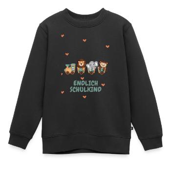 Enfin Écolier Inscription à l’école Fille Garçon - Sweat Premium enfant bio - noir - Devant - AI Model Kid Female (0cm)