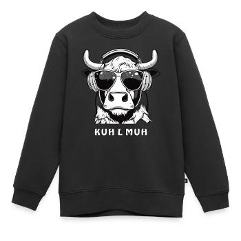 KUH L MUH - Kinder Premium Organic Sweatshirt - Schwarz - Vorne - AI Model Kid Female (0cm)