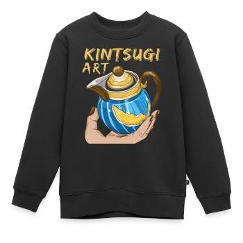 KINTSUGI ART - Kinder Premium Organic Sweatshirt - Schwarz - Vorne - AI Model Kid Female (0cm)