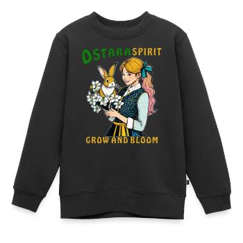 FRAU HASE BLUME OSTARA SPIRIT - Sweat Premium enfant bio - noir - Devant - AI Model Kid Female (0cm)