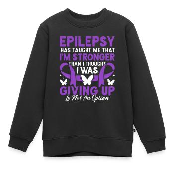 Epilepsie hat mich gelehrt Purple Ribbon Epilepsie - Kinder Premium Organic Sweatshirt - Schwarz - Vorne - AI Model Kid Female (0cm)