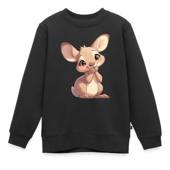 Kangourous Kangourou - Sweat Premium enfant bio - noir - Devant - AI Model Kid Female (0cm)