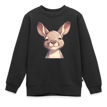 Kangourous Kangourou - Sweat Premium enfant bio - noir - Devant - AI Model Kid Female (0cm)