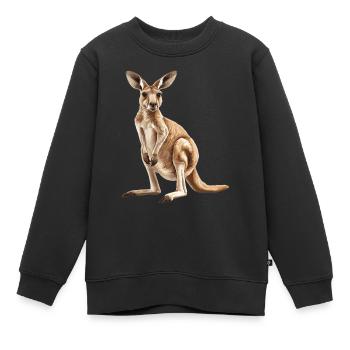 Kangourous Kangourou - Sweat Premium enfant bio - noir - Devant - AI Model Kid Female (0cm)