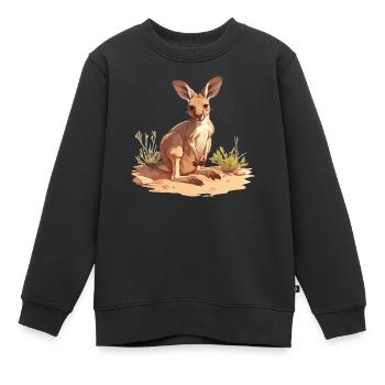 Kangourous Kangourou - Sweat Premium enfant bio - noir - Devant - AI Model Kid Female (0cm)