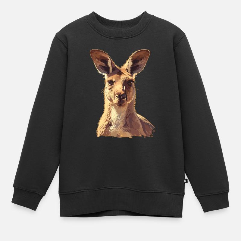 Kangourous Kangourou - Sweat Premium enfant bio - noir