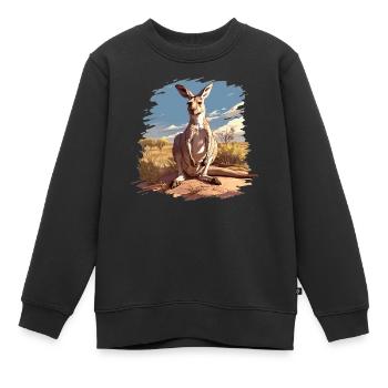 Kangourous Kangourou - Sweat Premium enfant bio - noir - Devant - AI Model Kid Female (0cm)