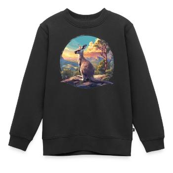 Kangourous Kangourou - Sweat Premium enfant bio - noir - Devant - AI Model Kid Female (0cm)