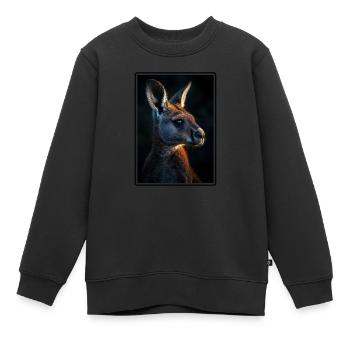 Kangourous Kangourou - Sweat Premium enfant bio - noir - Devant - AI Model Kid Female (0cm)