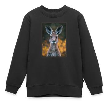 Kangourous Kangourou - Sweat Premium enfant bio - noir - Devant - AI Model Kid Female (0cm)