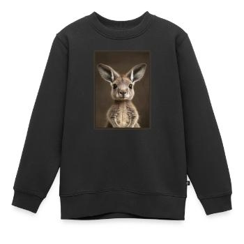 Kangourous Kangourou - Sweat Premium enfant bio - noir - Devant - AI Model Kid Female (0cm)