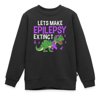 Lasst uns den Epilepsie ausgestorbenen lustigen Dinosaurier machen - Kinder Premium Organic Sweatshirt - Schwarz - Vorne - AI Model Kid Female (0cm)