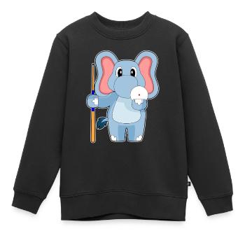 Cue de billard éléphant - Sweat Premium enfant bio - noir - Devant - AI Model Kid Female (0cm)