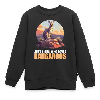 Kangourous Kangourou - Sweat Premium enfant bio - noir - Devant - AI Model Kid Female (0cm)